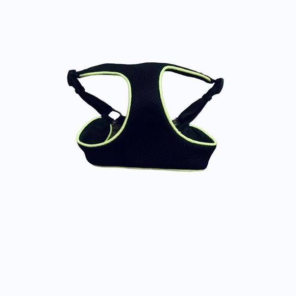 Black Mesh Neon Green Trimmed  Dog Harness Size Medium - Picture 1 of 4